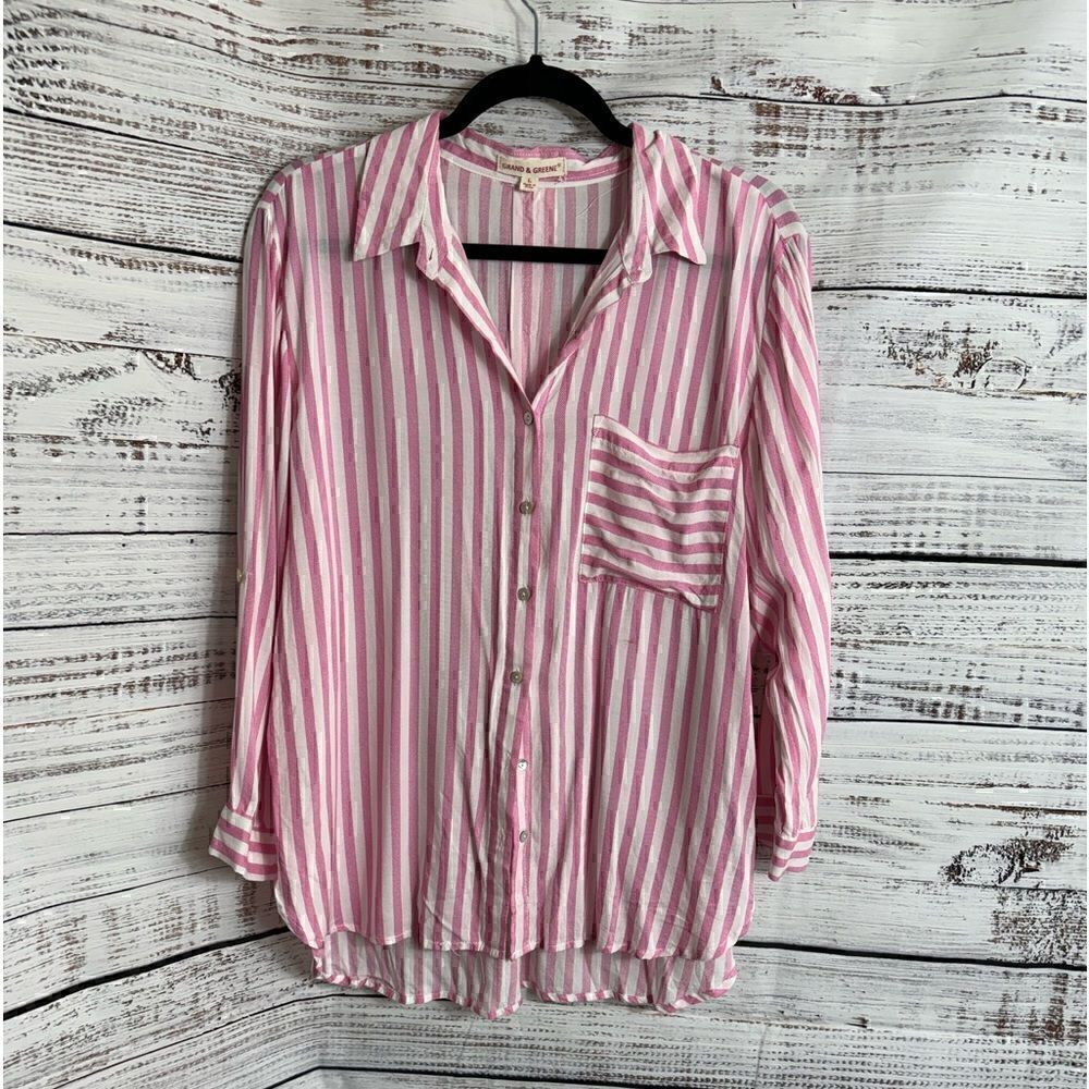 ‎Grant & Greene shirt Womens Large Striped button up